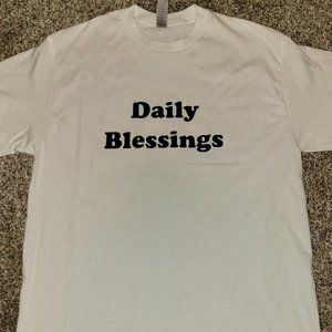 Daily Blessings, Gildan Classic Men's T-Shirt, Medium - White
